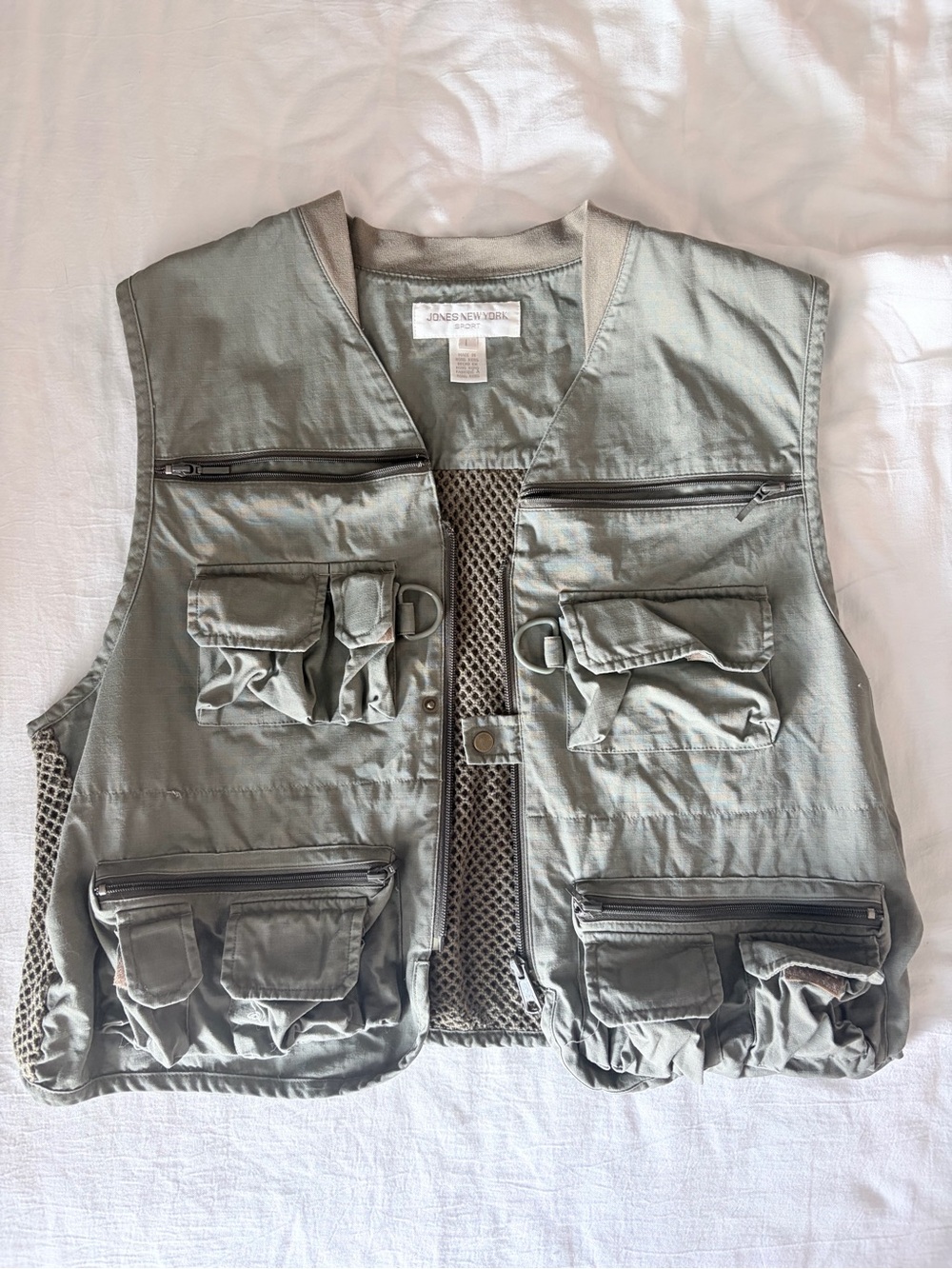 Jones New York Sport Light Gray Zip-Front Vest